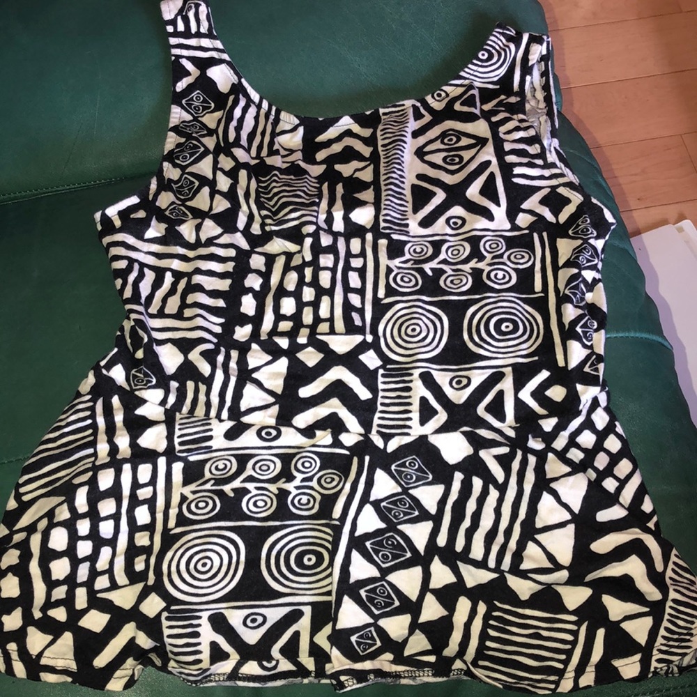 Forever21 Aztec geometric peplum top size S
